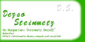 dezso steinmetz business card